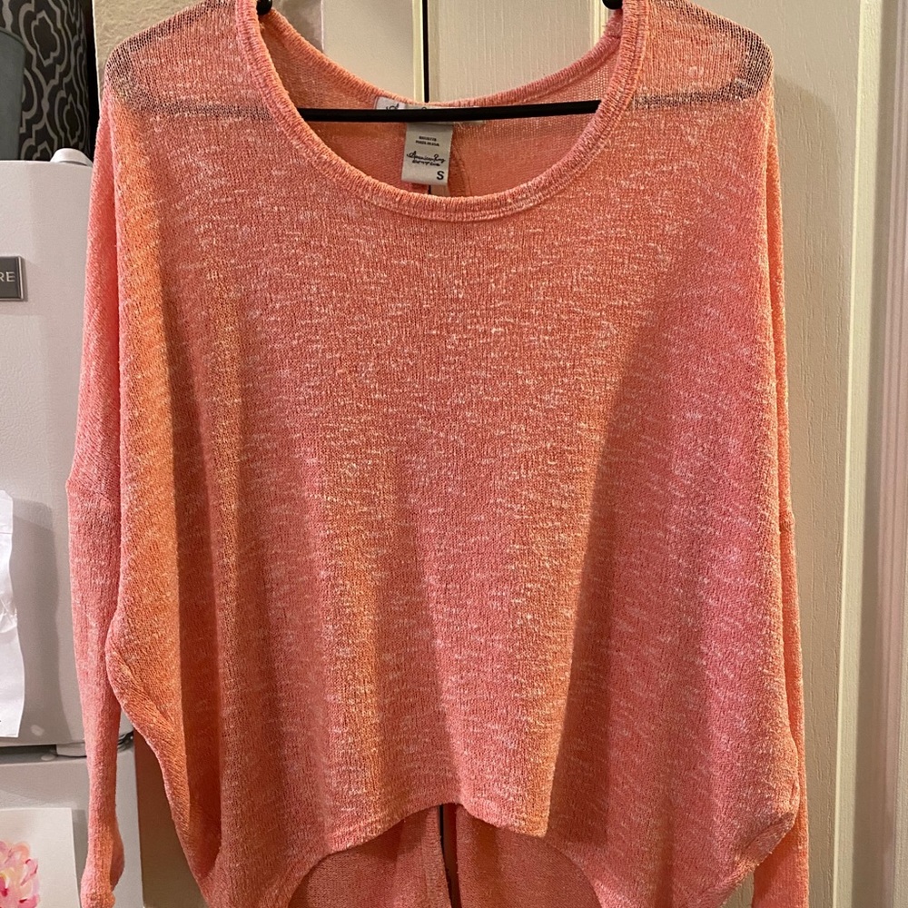 American Rag Sweater with open back button detail
